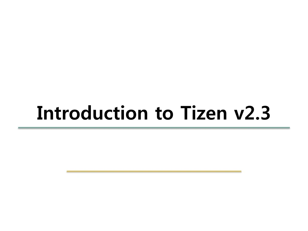 introduction to tizen v2 3