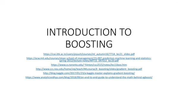 INTRODUCTION TO BOOSTING