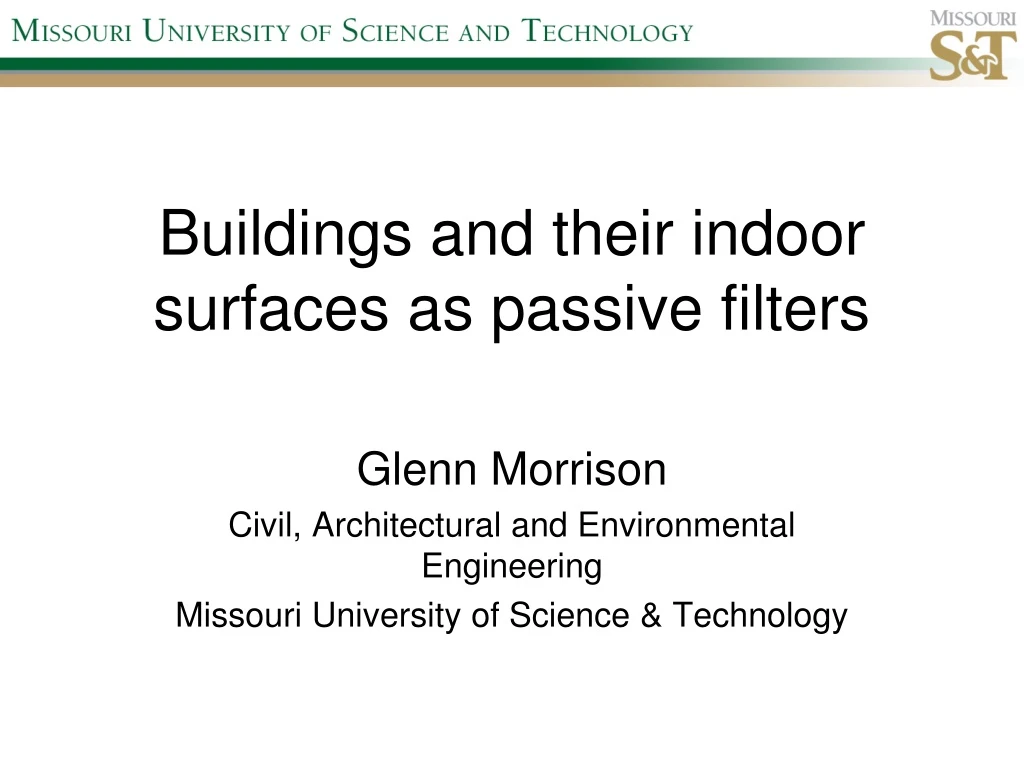 buildings and their indoor surfaces as passive filters