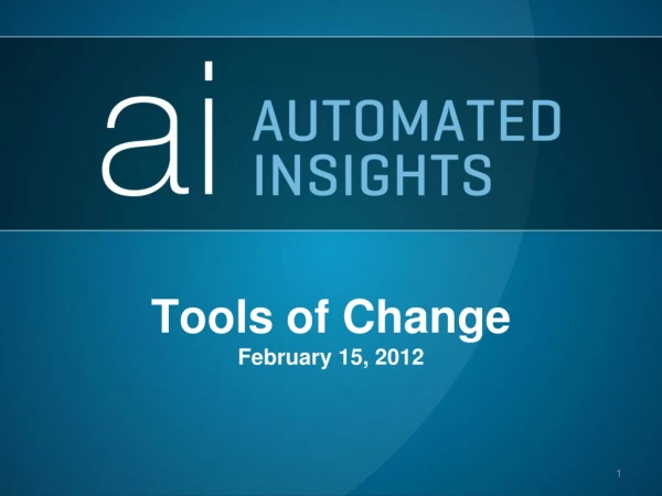 Tools of Change February 15, 2012