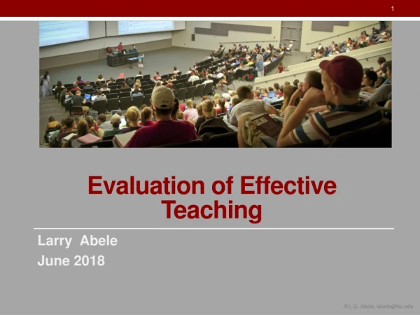 Evaluation of  Effective Teaching