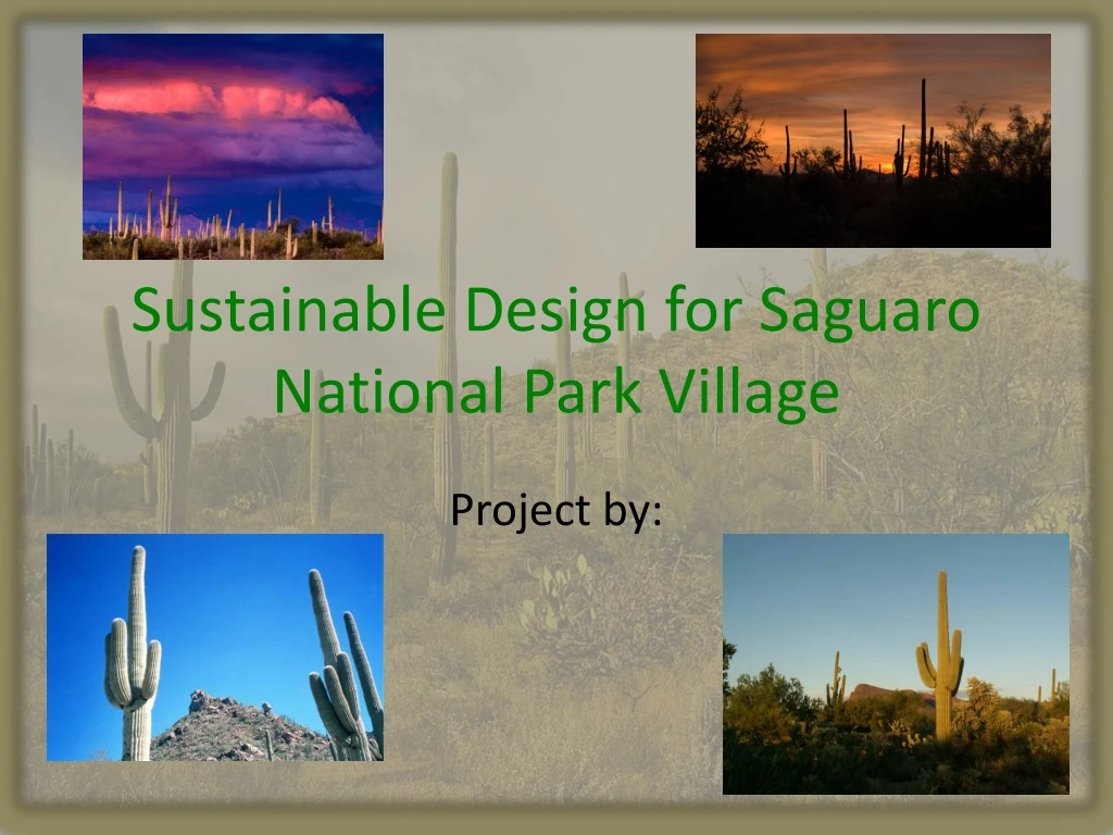 sustainable design for saguaro national park village
