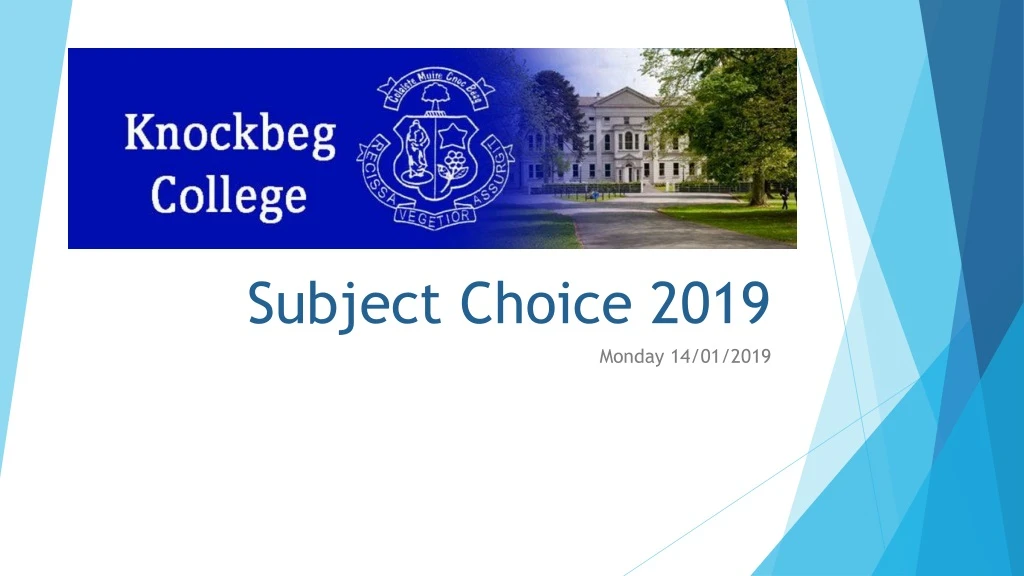 subject choice 2019