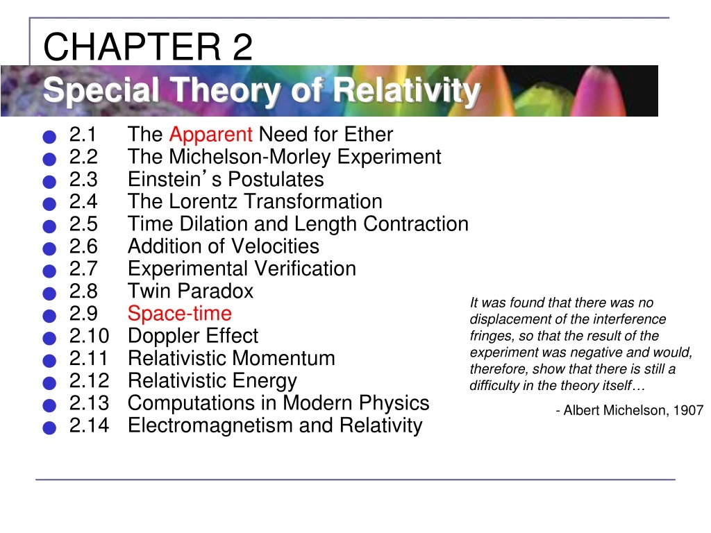 chapter 2 special theory of relativity