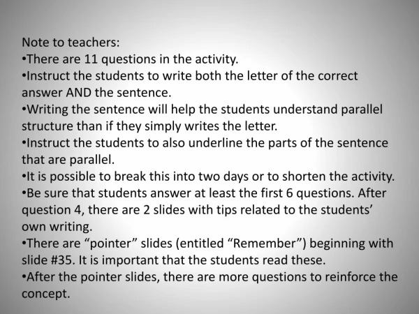 Note to teachers:  There are 11 questions in the activity.