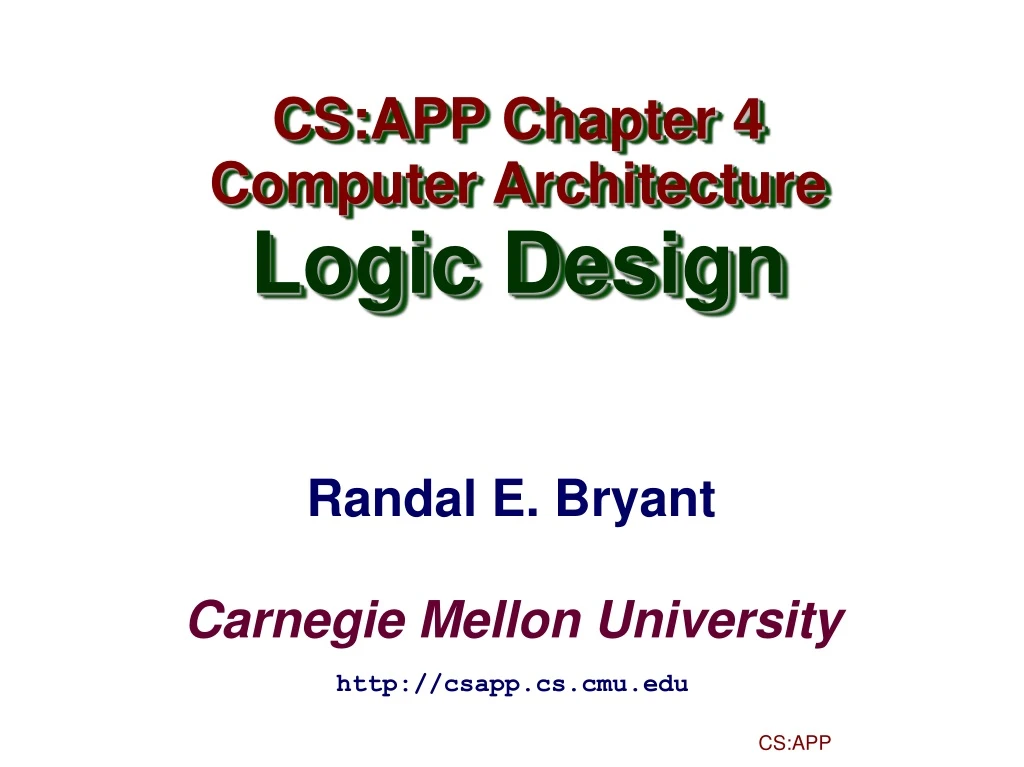 cs app chapter 4 computer architecture logic