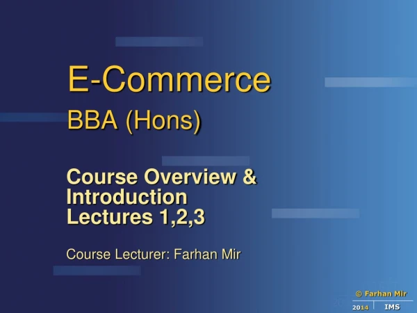 E-Commerce BBA ( Hons )