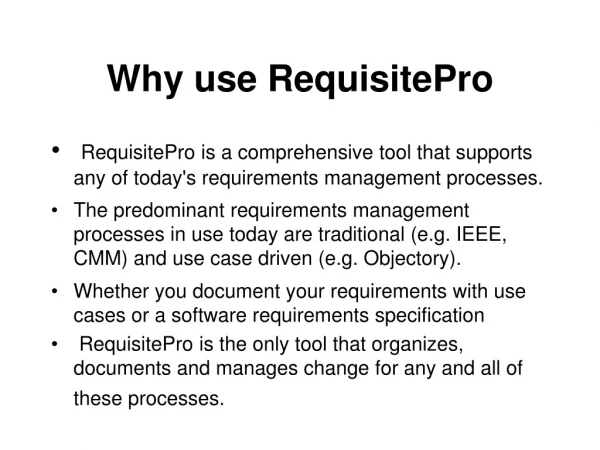 Why use RequisitePro