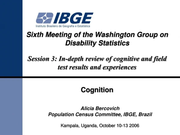Sixth Meeting of the Washington Group on Disability Statistics
