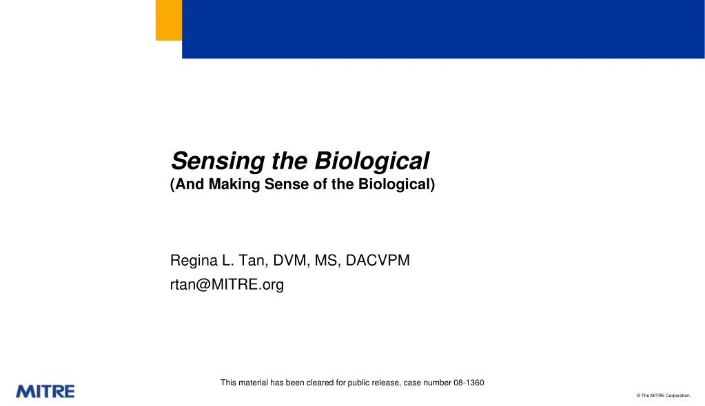 sensing the biological and making sense of the biological