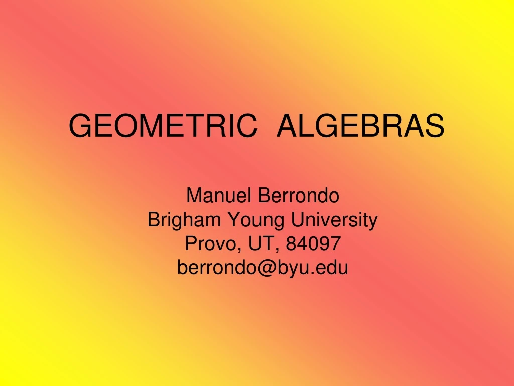 geometric algebras