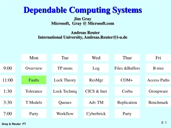 Dependable Computing Systems