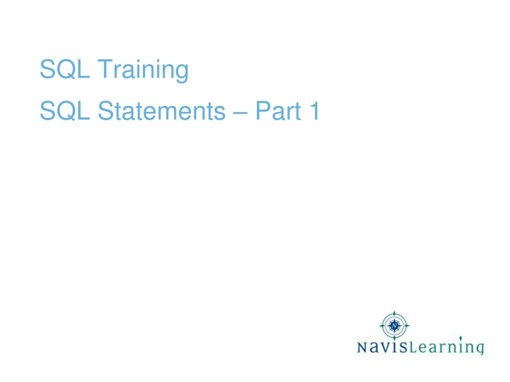 sql training sql statements part 1