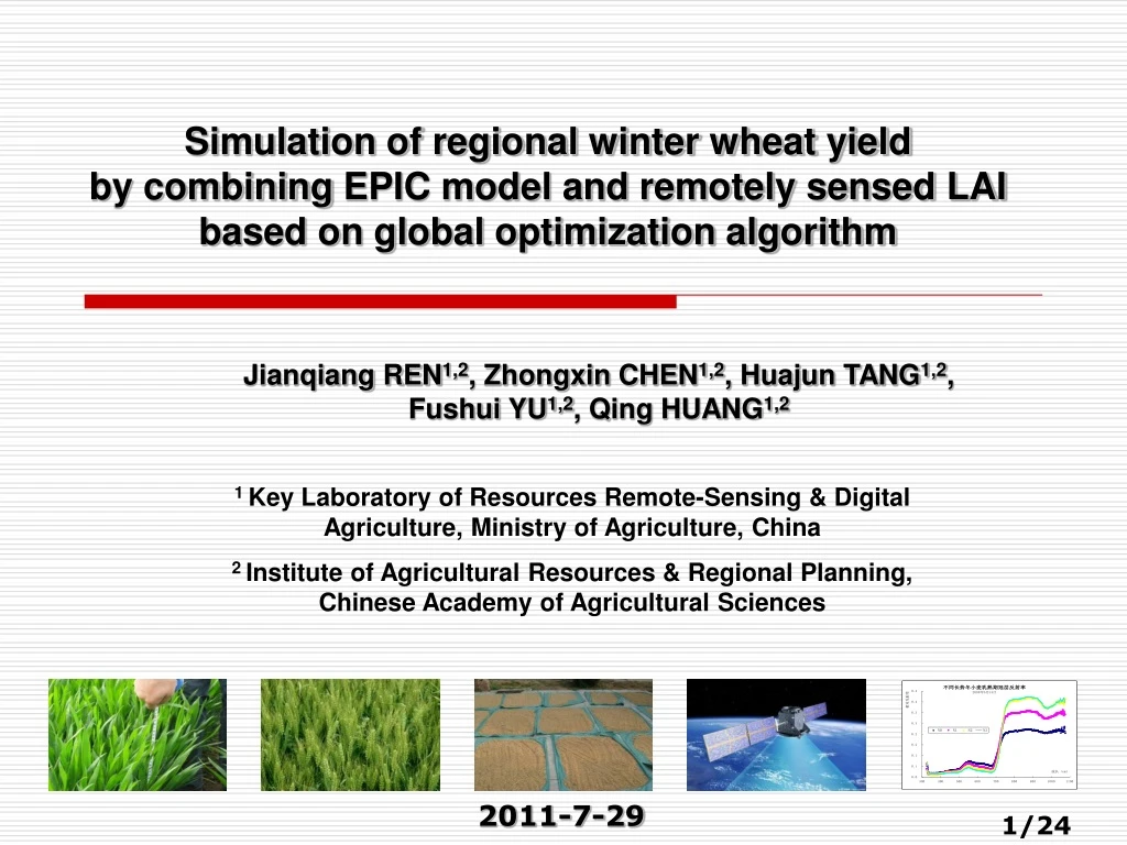 simulation of regional winter wheat yield