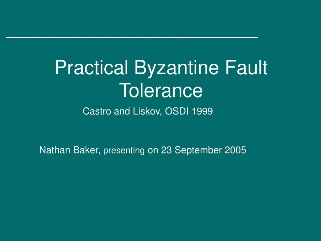 practical byzantine fault tolerance
