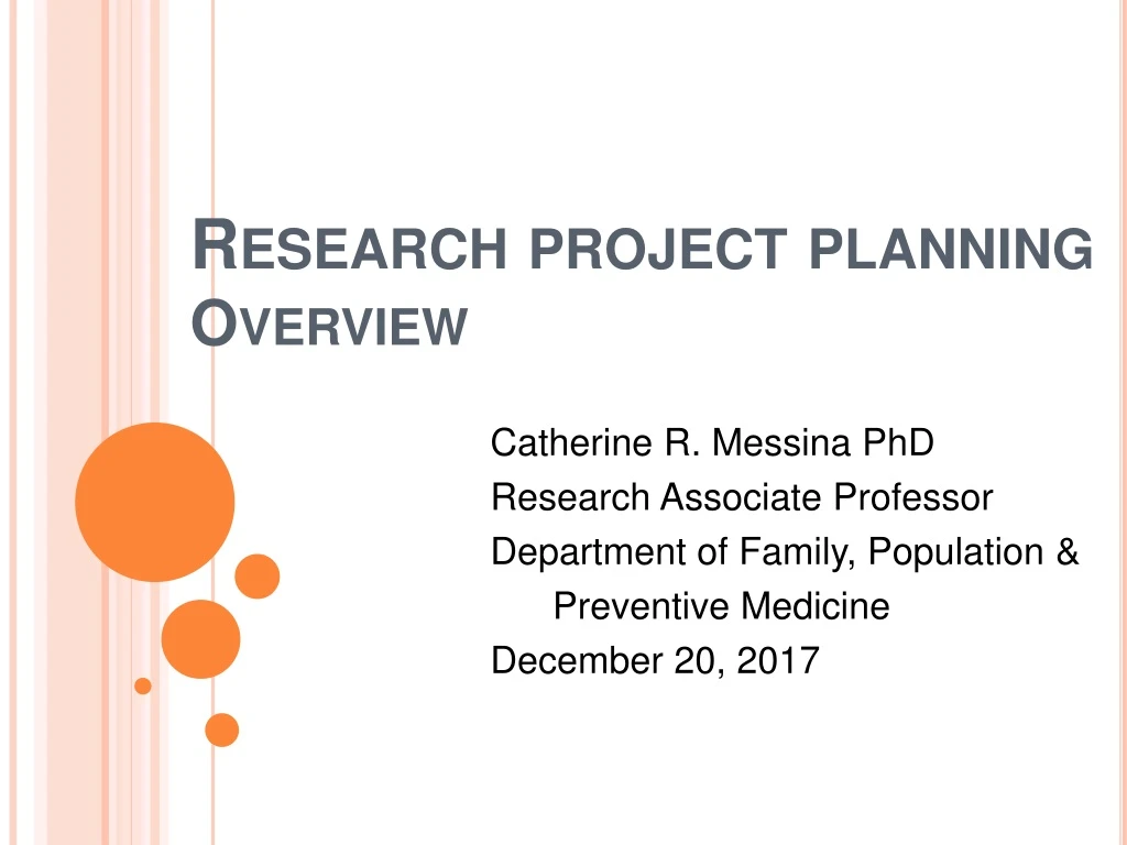 r esearch project planning overview