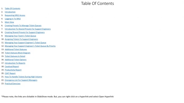 Table Of Contents