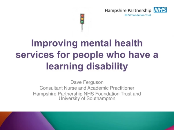 Improving mental health services for people who have a learning disability