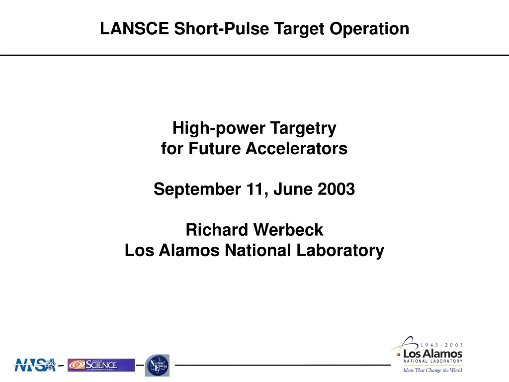lansce short pulse target operation