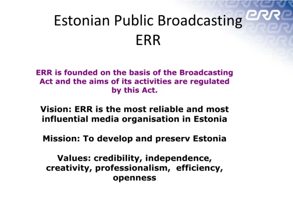 Estonian  Public Broadcasting ERR