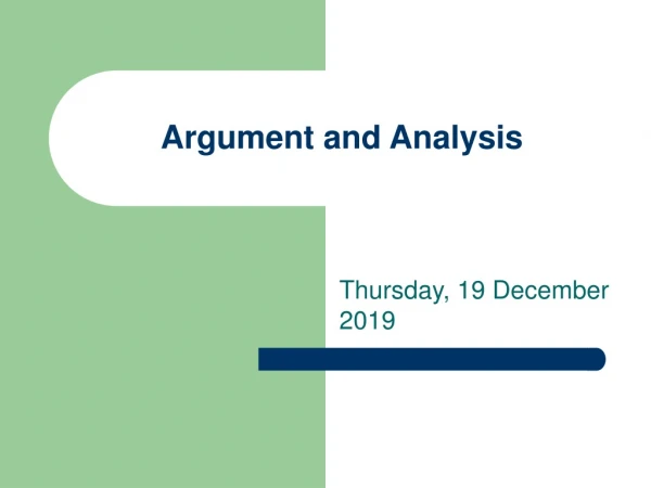 Argument and Analysis
