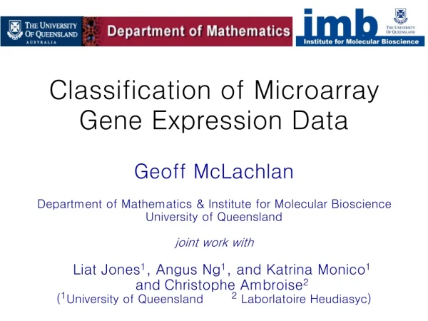 Classification of Microarray  Gene Expression Data