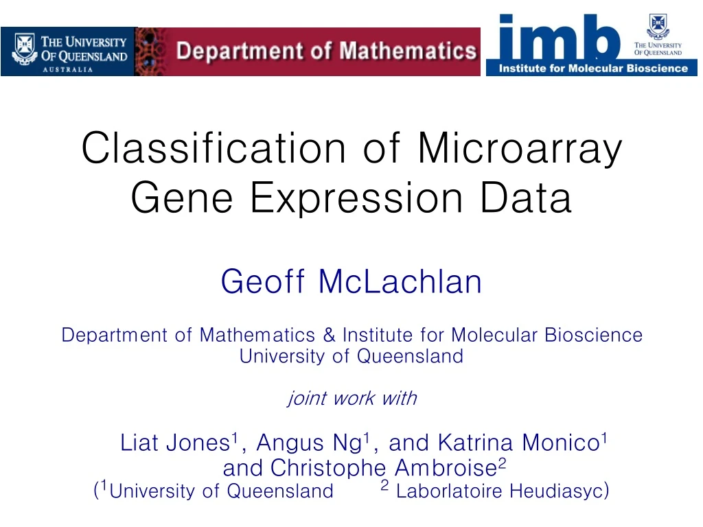 classification of microarray gene expression data