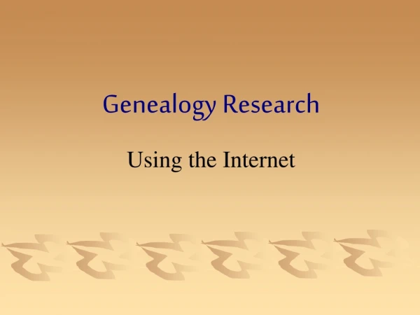 Genealogy Research