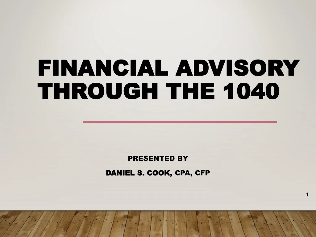 financial advisory through the 1040