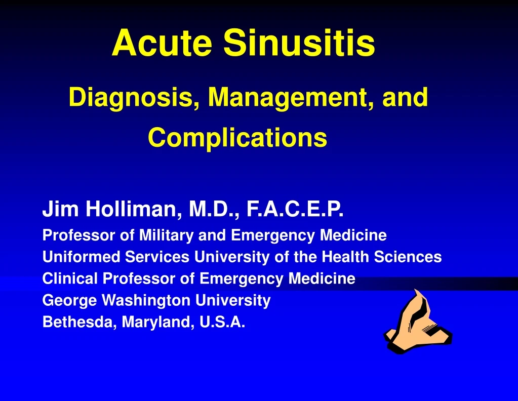 acute sinusitis diagnosis management