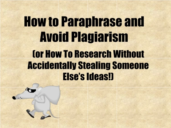 How to Paraphrase and Avoid Plagiarism