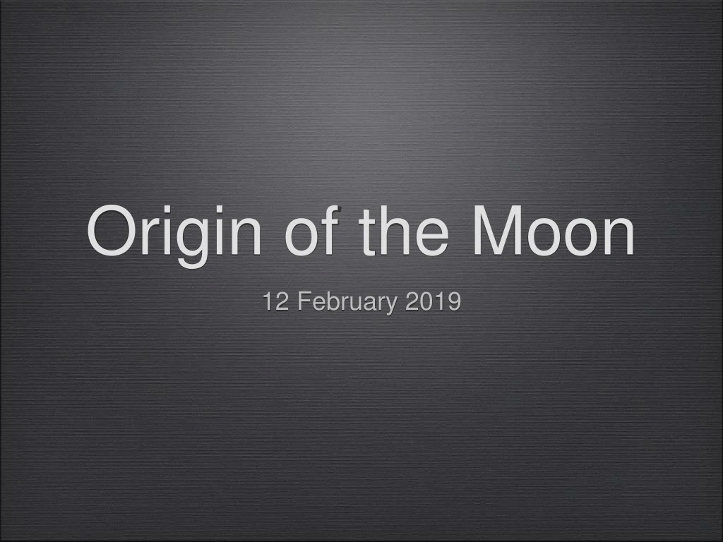 origin of the moon