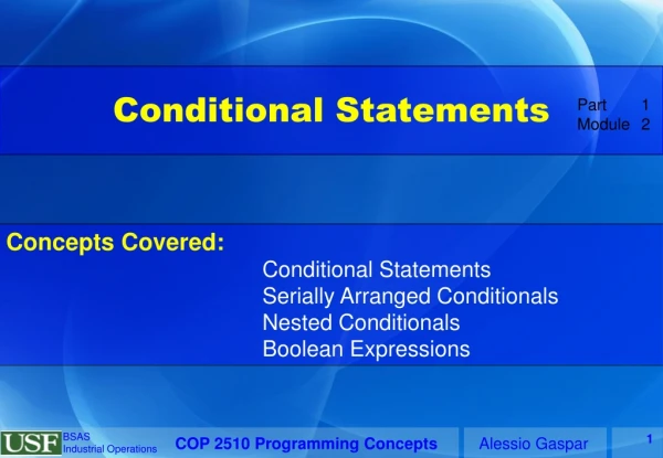 Conditional Statements