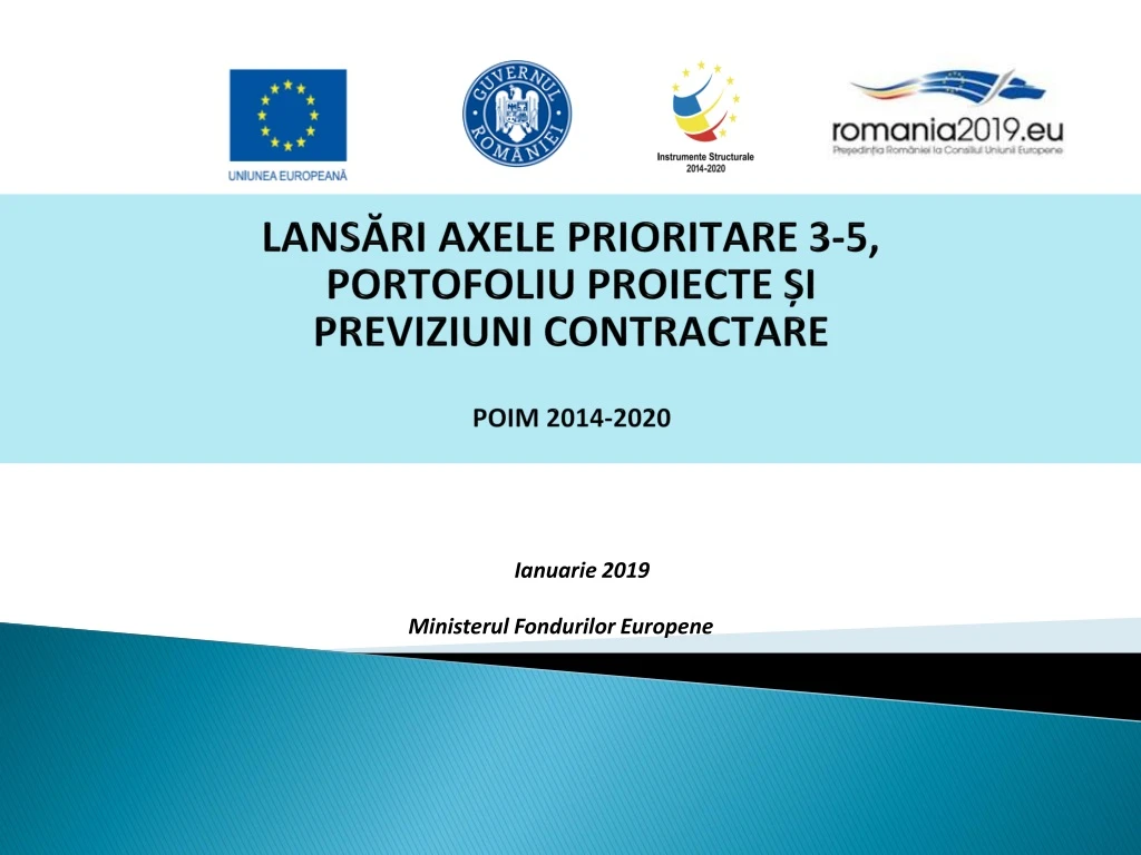 lan s ri axele prioritare 3 5 portofoliu proiecte i previziuni contractare p oim 2014 2020