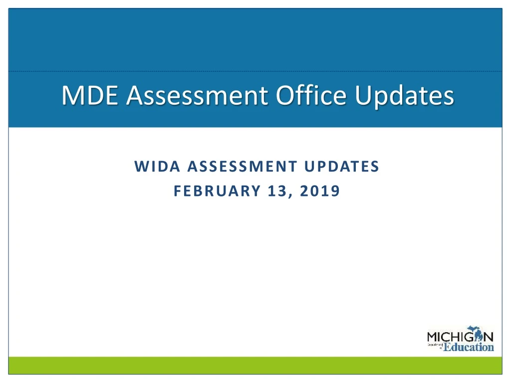 mde assessment office updates