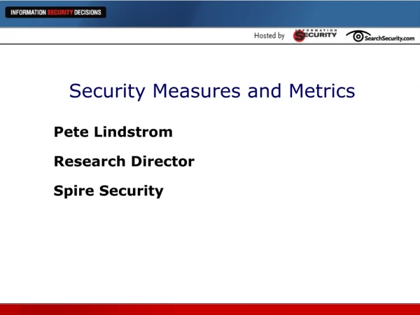 Security Measures and Metrics