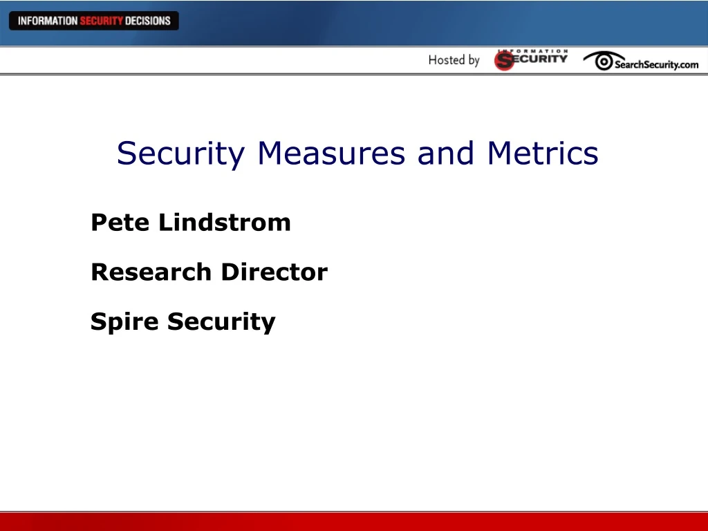 security measures and metrics