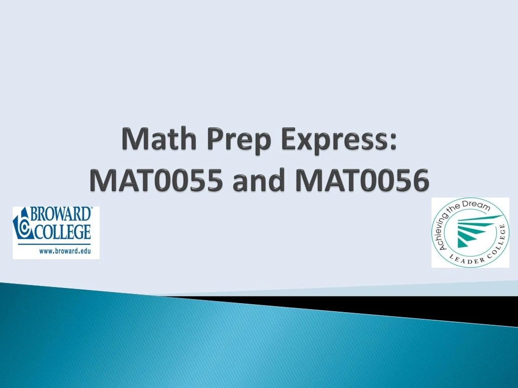 math prep express mat0055 and mat0056