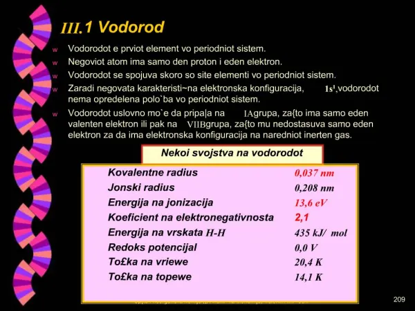 III. 1 Vodorod