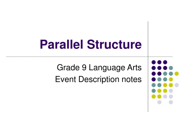 Parallel Structure