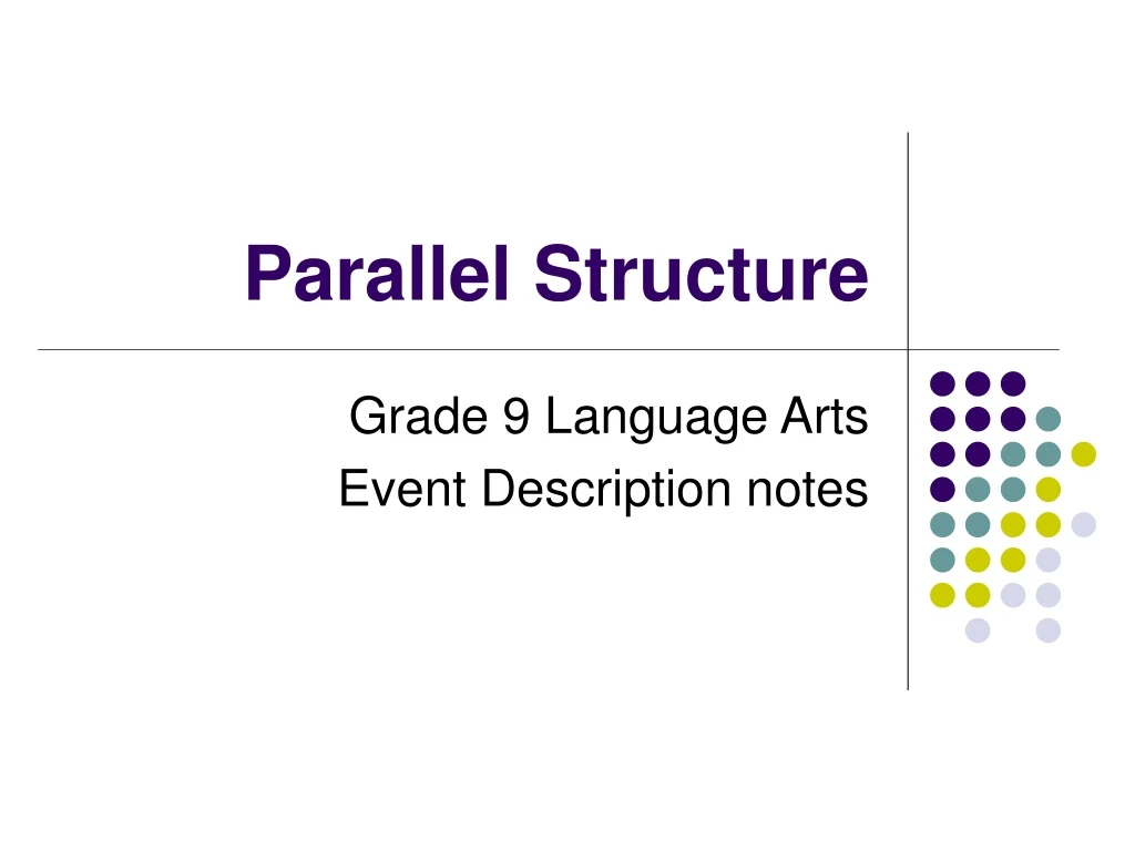 parallel structure