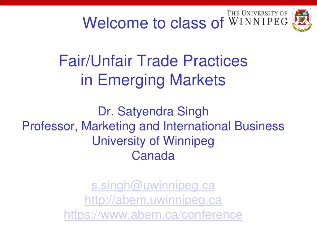 welcome to class of fair unfair trade practices