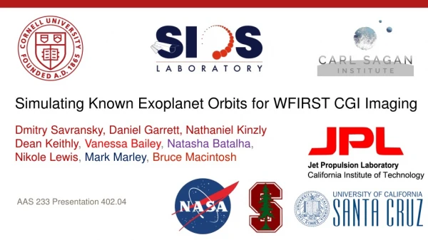 Simulating Known Exoplanet Orbits for WFIRST CGI Imaging