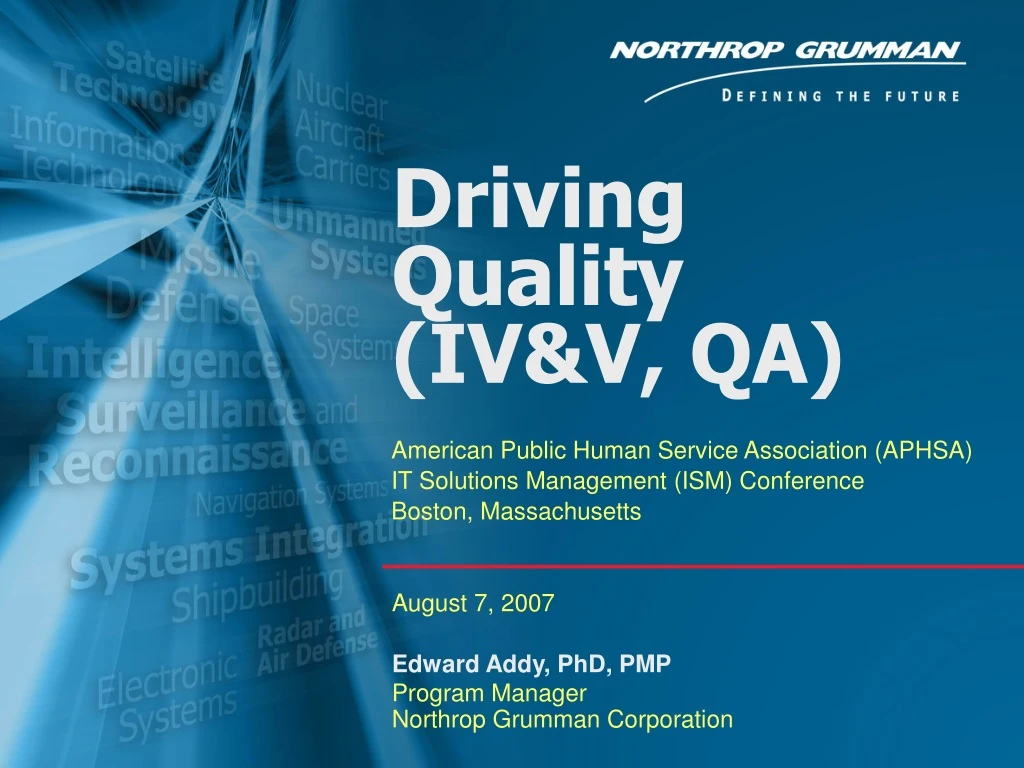 driving quality iv v qa