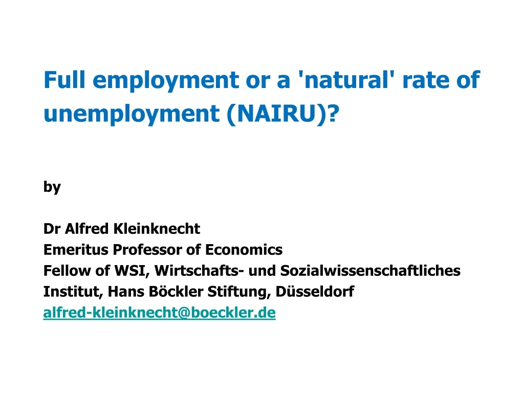 full employment or a natural rate of unemployment