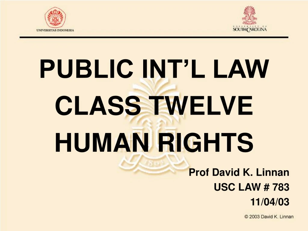 public int l law class twelve human rights