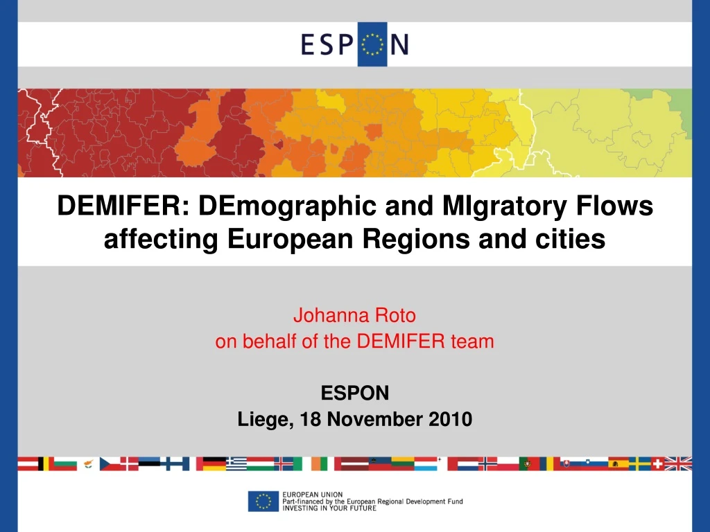 demifer demographic and migratory flows affecting european regions and cities