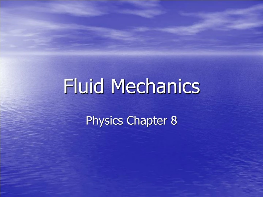 fluid mechanics