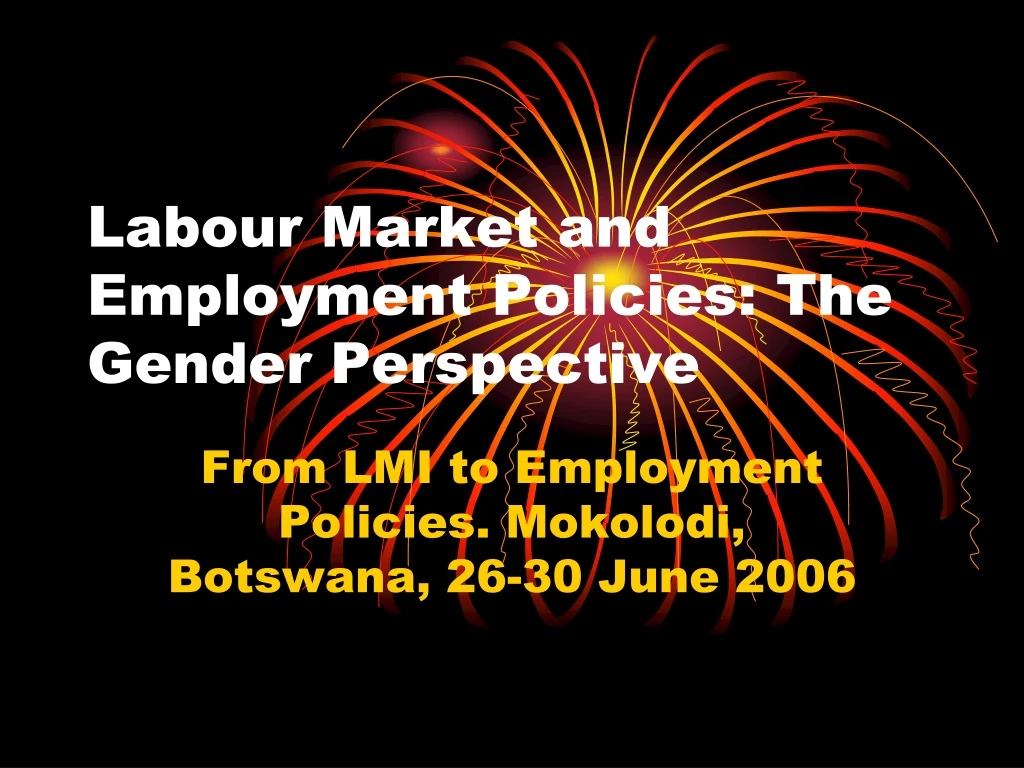labour market and employment policies the gender perspective