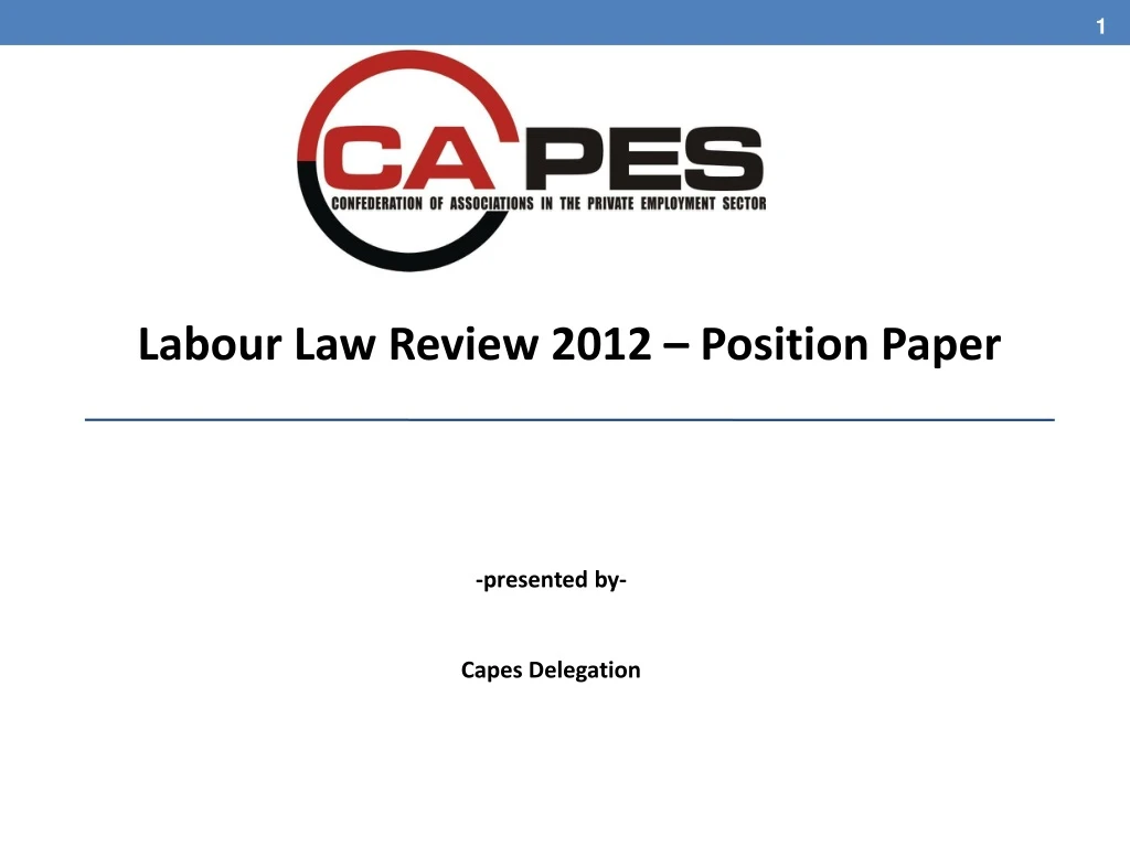 labour law review 2012 position paper